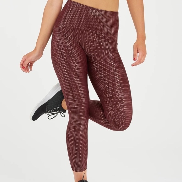 Spanx Booty Boost® Active 7/8 Leggings, Metallic Mist - Picture 2 of 12